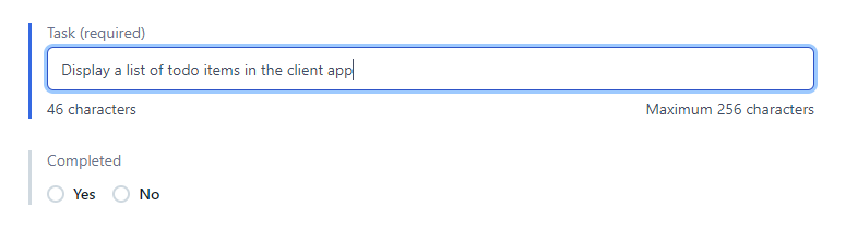 Create a todo item in Contentful