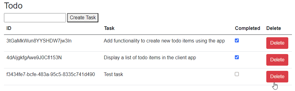 Tasks can now be deleted