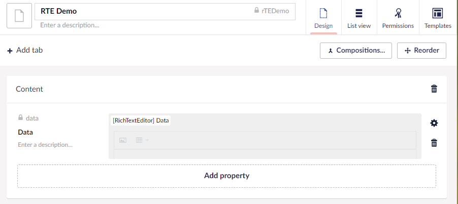 Create a new document type for your rich text editors