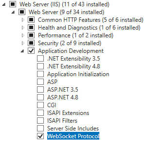 Enable the WebSocket Protocol in IIS