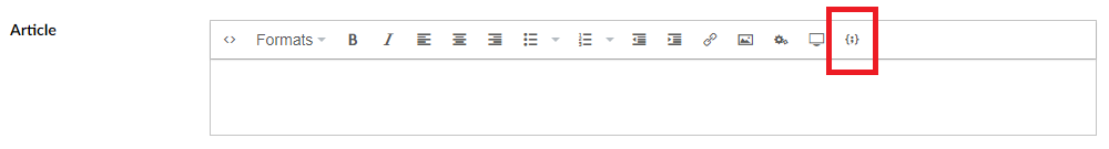 RTE showing Code Sample toolbar option