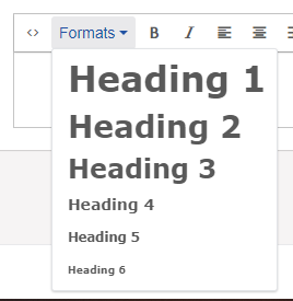 RTE with heading format options