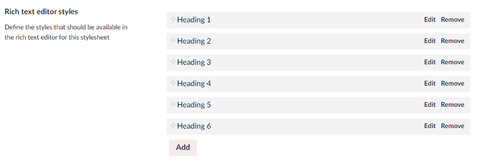 RTE stylesheet format options