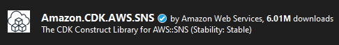 The AWS CDK NuGet package for SNS