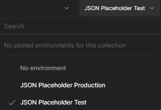 Environment selection in Postman