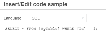 RTE with SQL language option