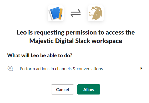 Granting app permissions to your workspace
