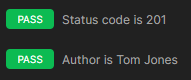 HTTP status code and author test success